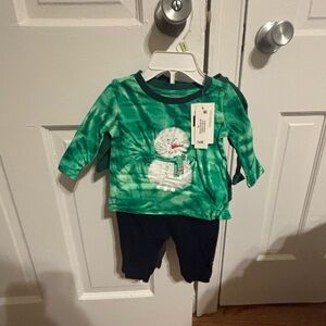 Belk Green and Black Kids Matching Set